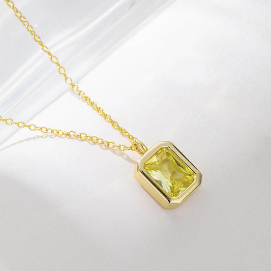 Citrine Square Serenade Necklace Stella Harte