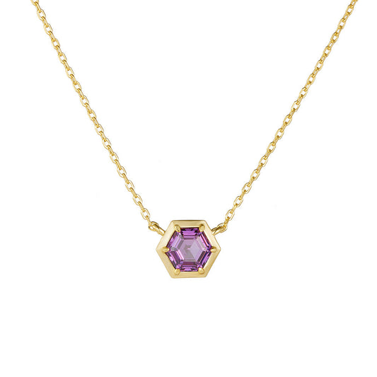 Amethyst Hexa Heart Necklace Stella Harte