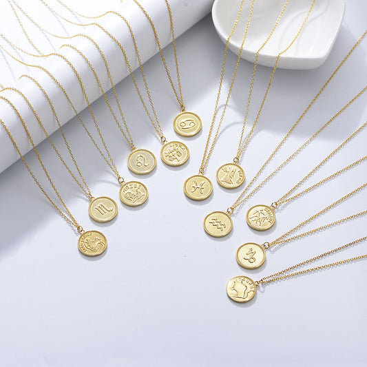 Gilded Zodiac Coin Serenade Necklace Stella Harte