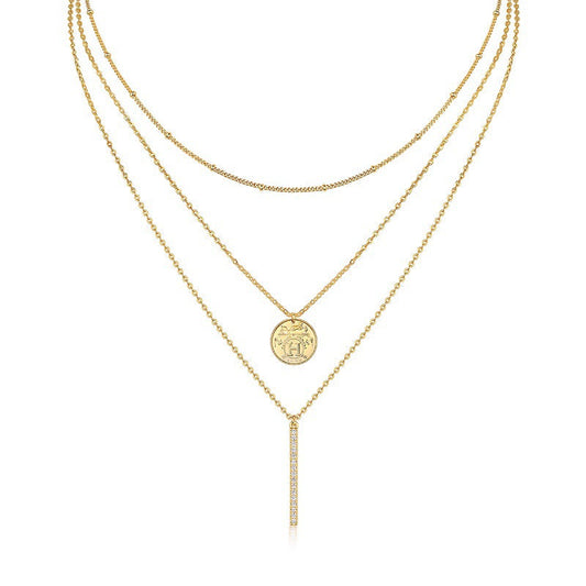 Coin Bar Layer Necklace Stella Harte