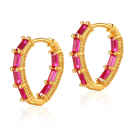 Rose Baguette Hoops
