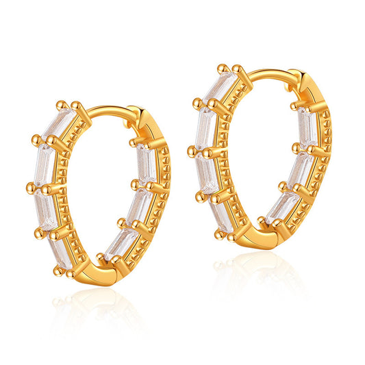 Crystal Baguette Hoops