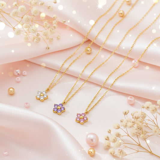 Blossom Gem Trio Necklace