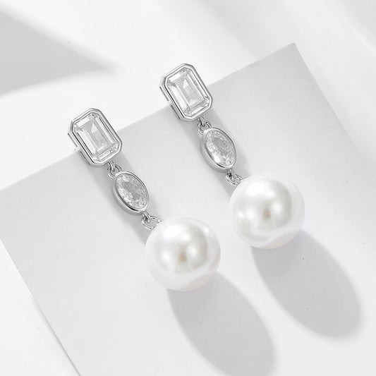 Mia’s ZirconPearl Drop Earrings Stella Harte