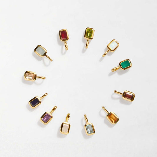 Birth Bar Gem Charm Necklace Stella Harte