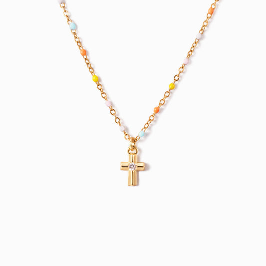 Rainbow Bliss Cross Necklace Stella Harte