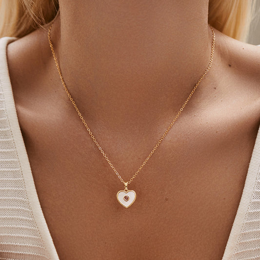 Blush Heart Pearl Necklace