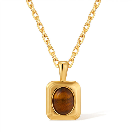 Tiger's Eye Square Necklace