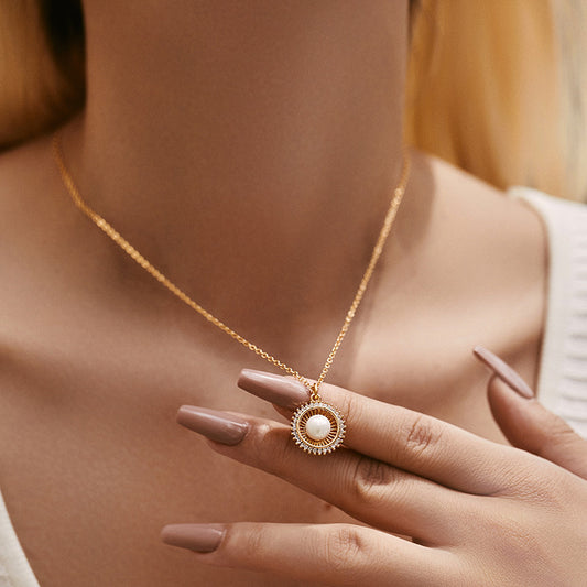 Radiant Pearl Sun Necklace
