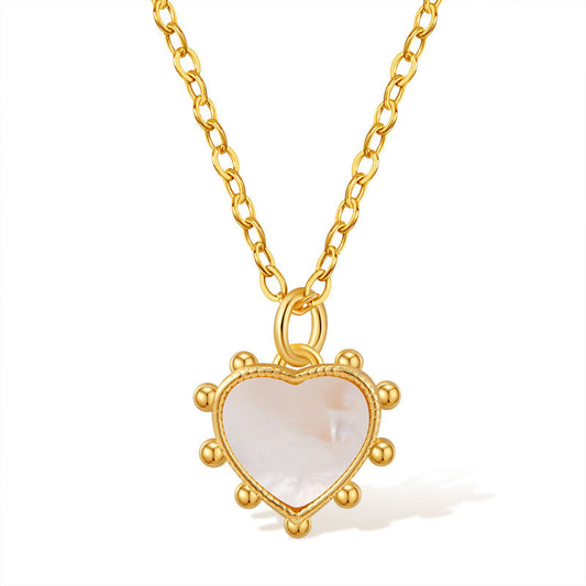 Pearl Heart Charm Necklace