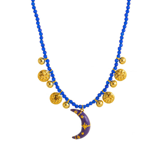 Midnight Jingle Moon Necklace Stella Harte