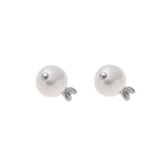 Leafy Pearl Bud Earrings Stella Harte