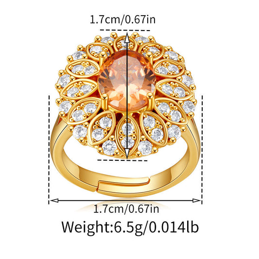 Peach Halo Bloom Ring