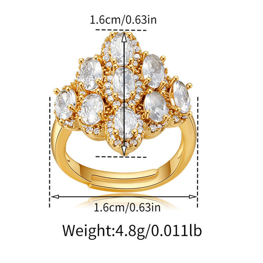 Blush Oval Cluster Ring