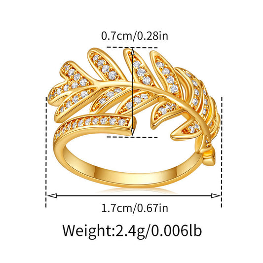 Laurel Leaf Diamond Ring