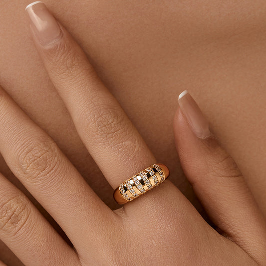 Ridge Diamond Band Ring