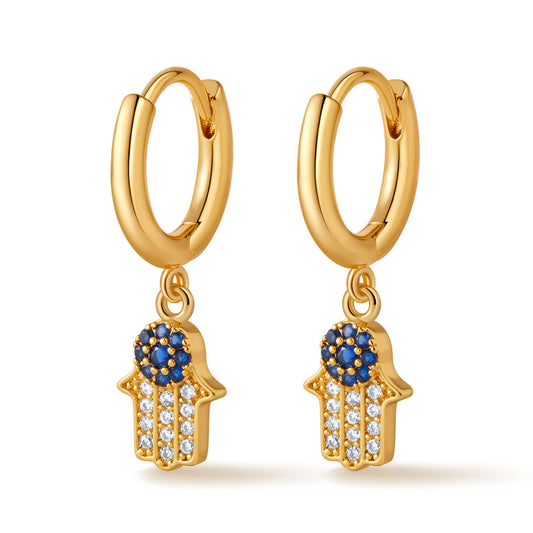 Hamsa Sapphire Hoops