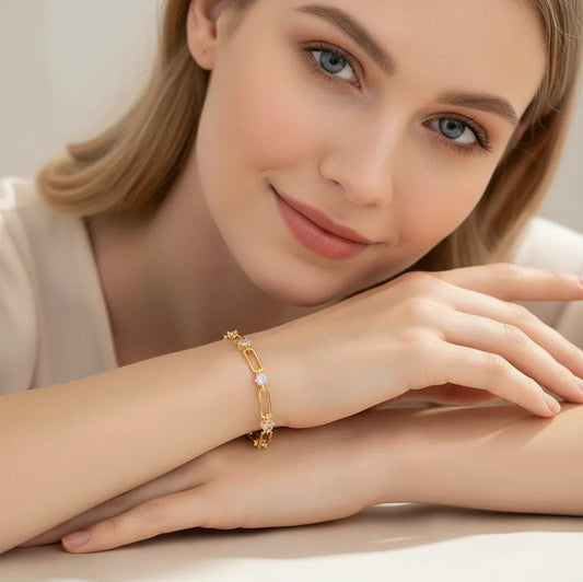 Golden Link Sparkle Bracelet Stella Harte