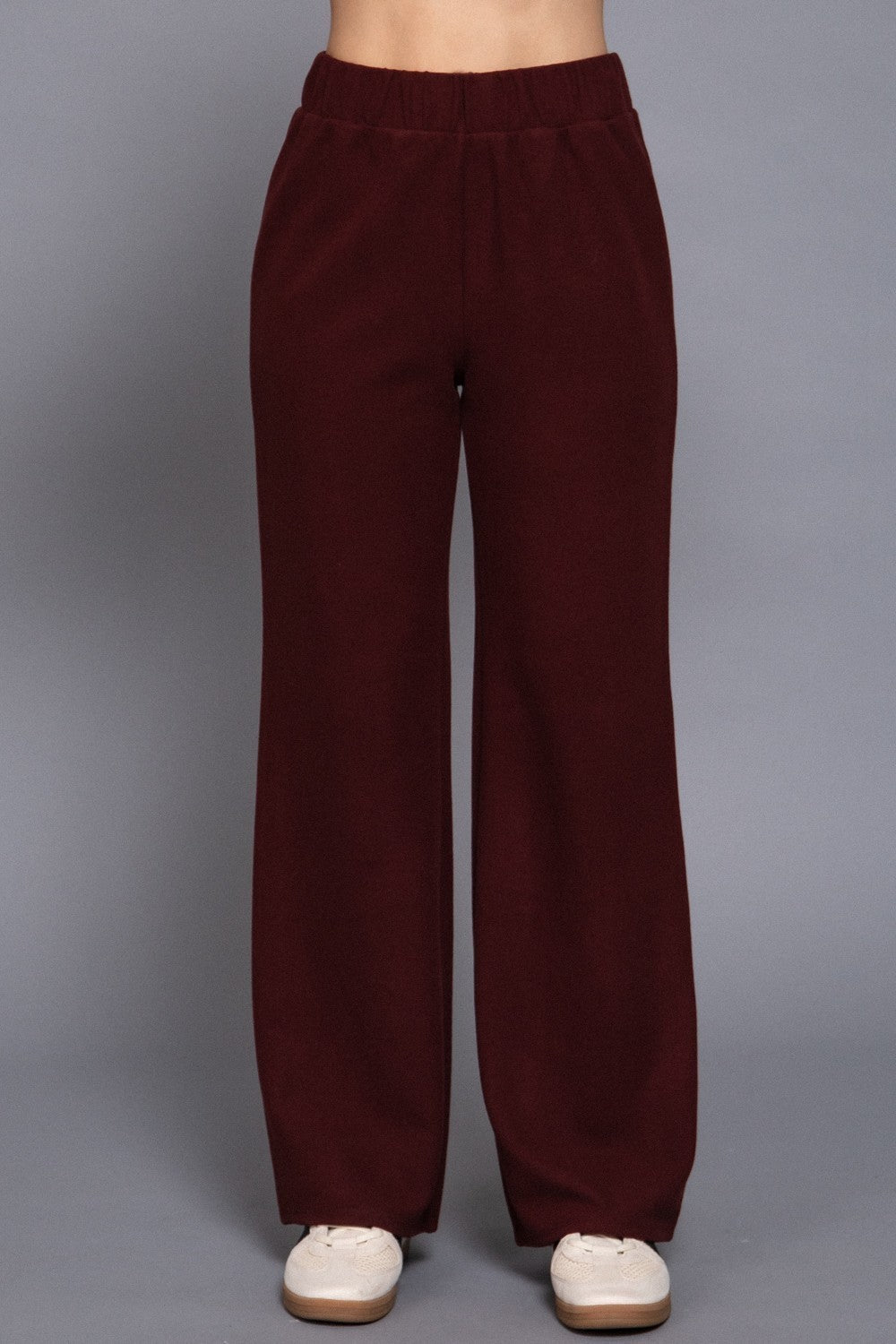 Elastic Waist Soft Knit Long Pants