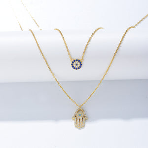 Hamsa's Gaze Embrace Necklace