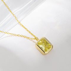 Citrine Square Serenade Necklace