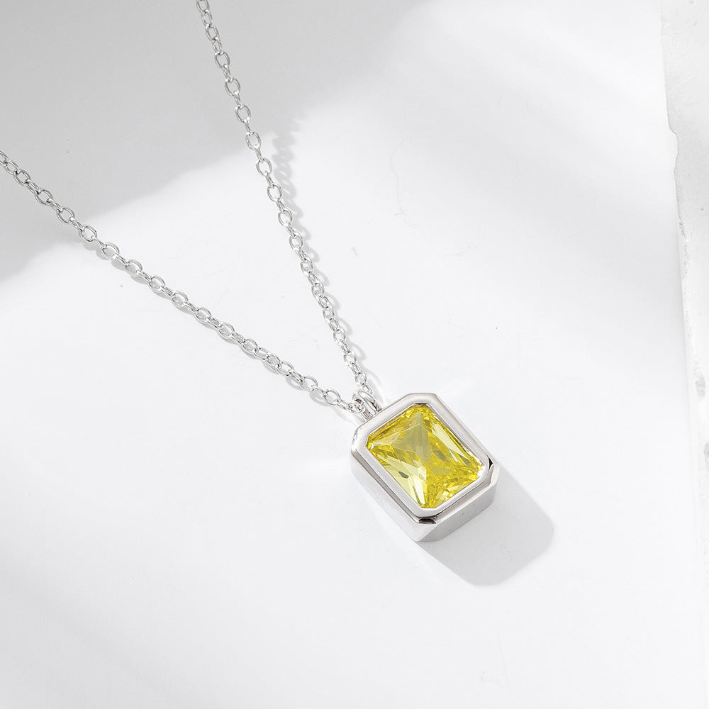 Citrine Square Serenade Necklace Stella Harte