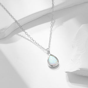 Pearly Opal Teardrop Twinkle Necklace
