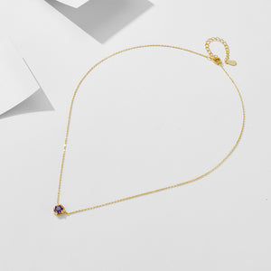 Amethyst Hexa Heart Necklace