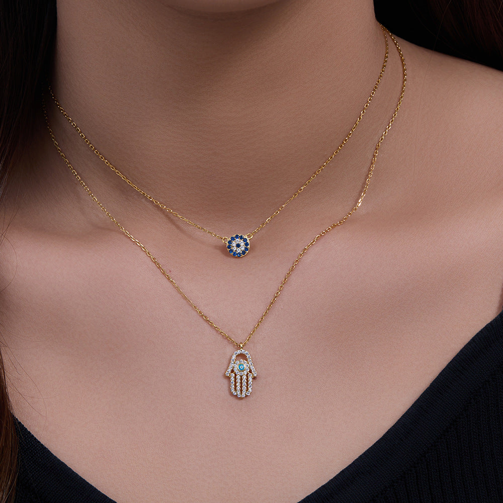 Hamsa's Gaze Embrace Necklace