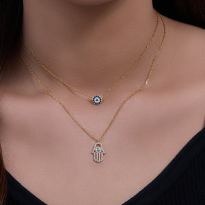Hamsa's Gaze Embrace Necklace