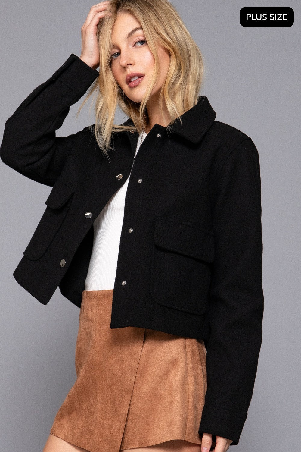 Long Sleeve Closure Soft Felt Jacket