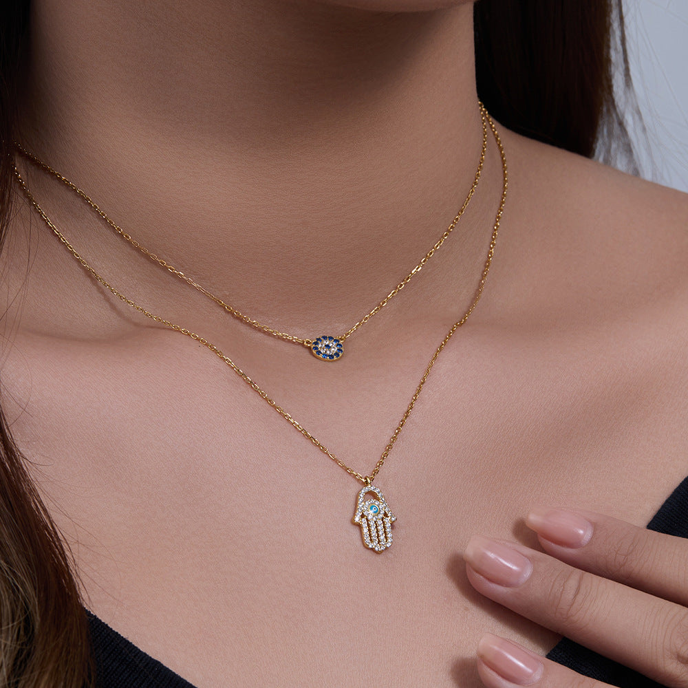 Hamsa's Gaze Embrace Necklace