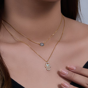 Hamsa's Gaze Embrace Necklace