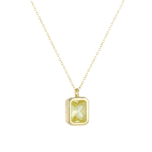 Citrine Square Serenade Necklace