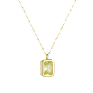 Citrine Square Serenade Necklace
