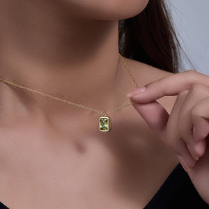 Citrine Square Serenade Necklace