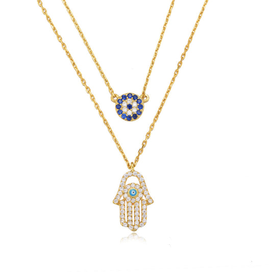 Hamsa's Gaze Embrace Necklace