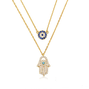 Hamsa's Gaze Embrace Necklace