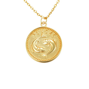 Gilded Zodiac Coin Serenade Necklace