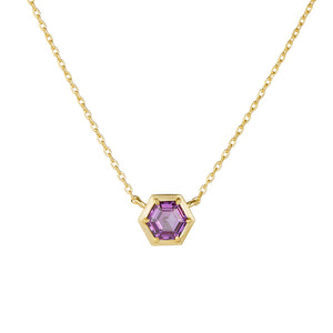 Amethyst Hexa Heart Necklace