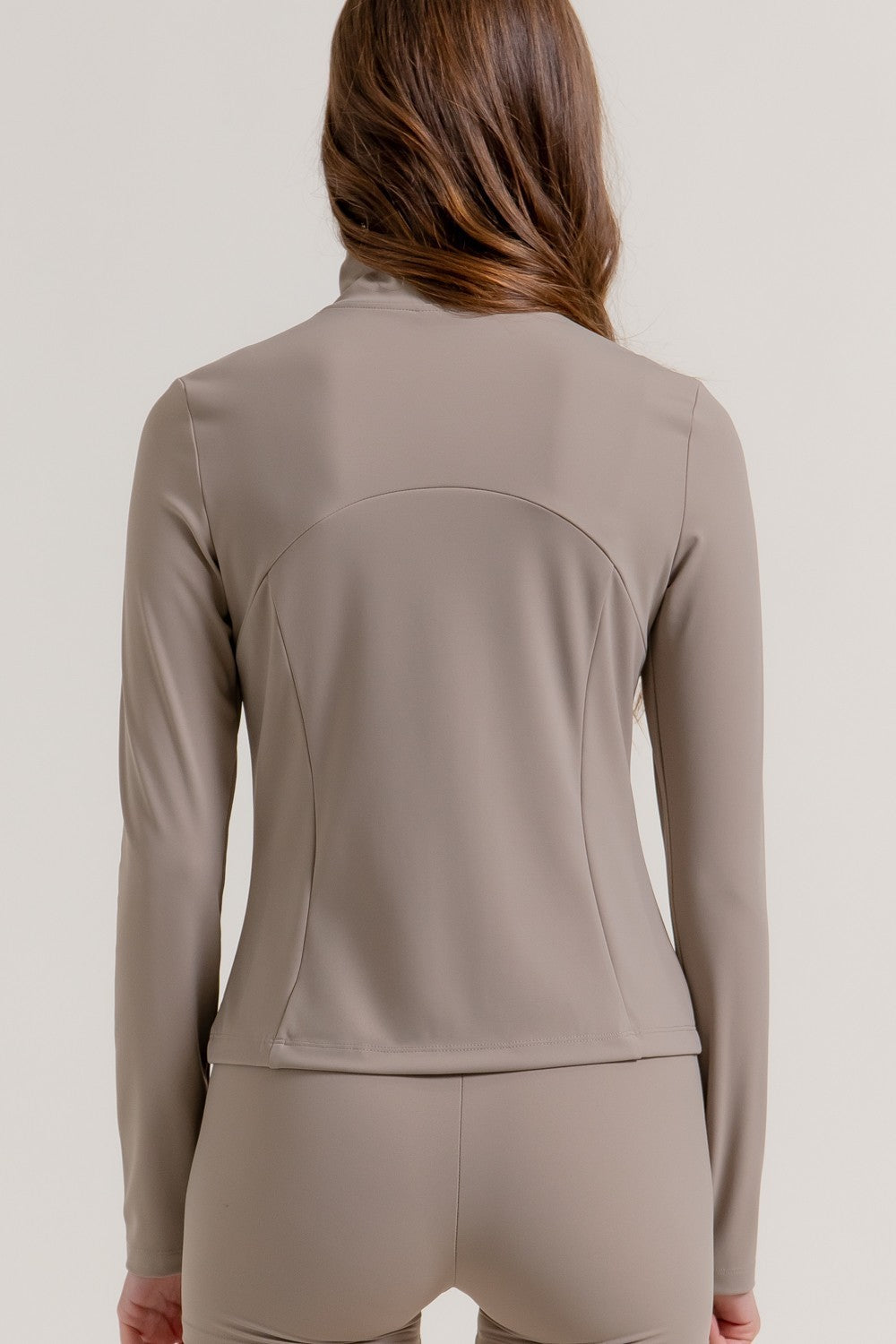 Long Slv Mock Neck Workout Jacket