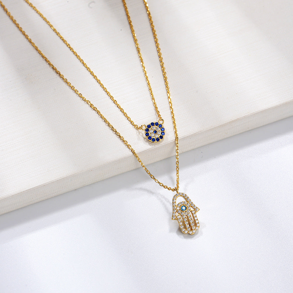 Hamsa's Gaze Embrace Necklace