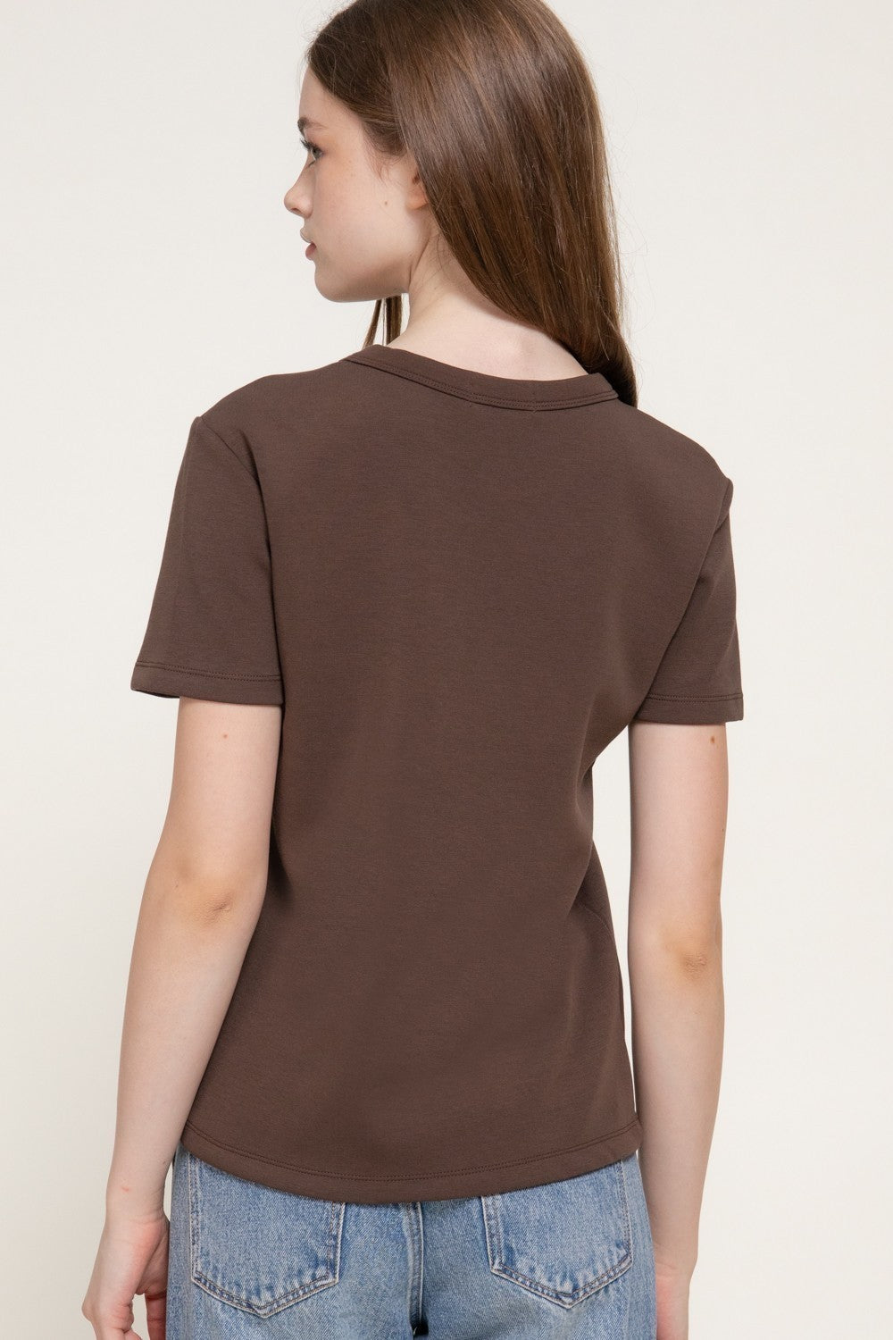 Short Sleeve Round Neck Soft Knit Top