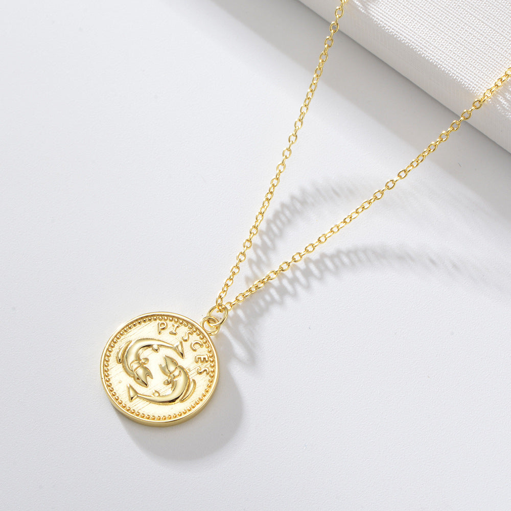Gilded Zodiac Coin Serenade Necklace
