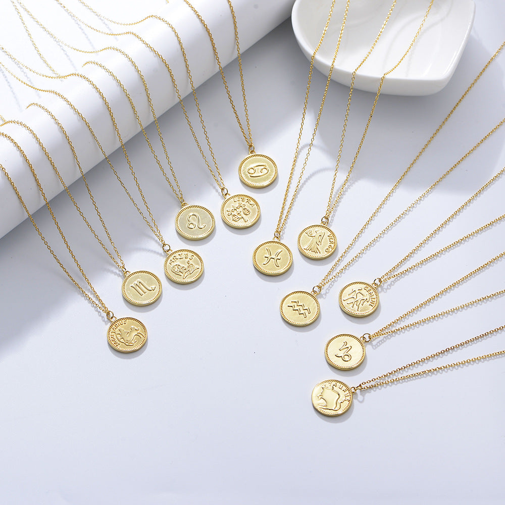 Gilded Zodiac Coin Serenade Necklace Stella Harte