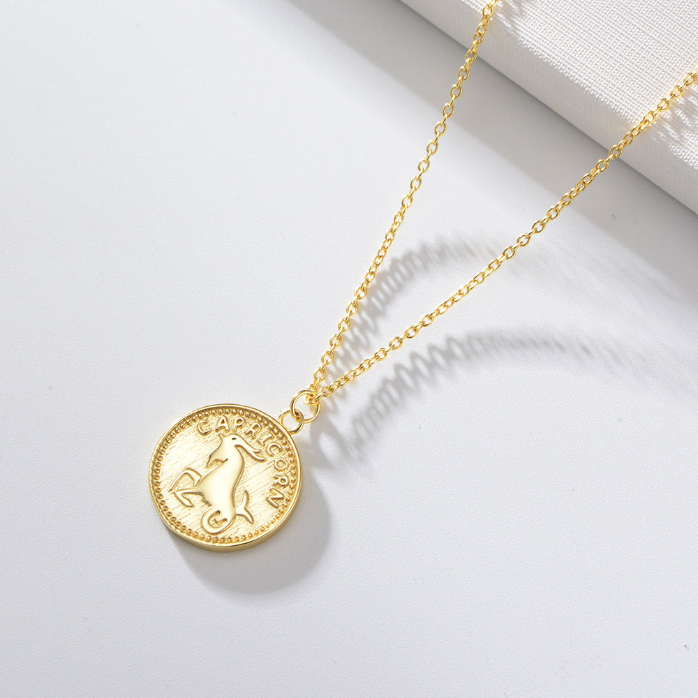 Gilded Zodiac Coin Serenade Necklace