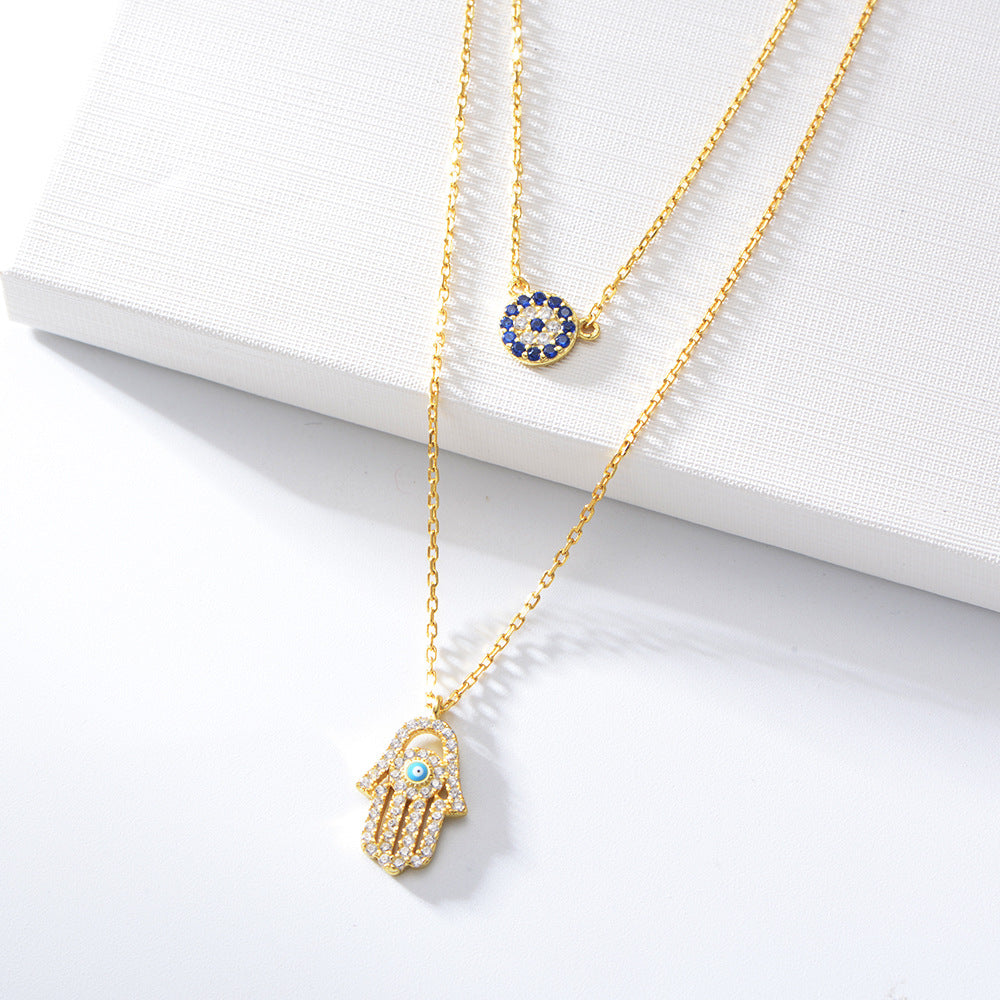 Hamsa's Gaze Embrace Necklace