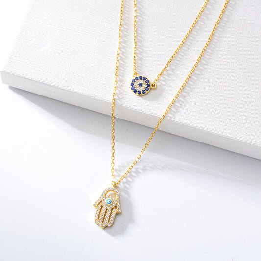 Hamsa's Gaze Embrace Necklace