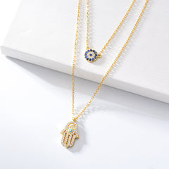 Hamsa's Gaze Embrace Necklace