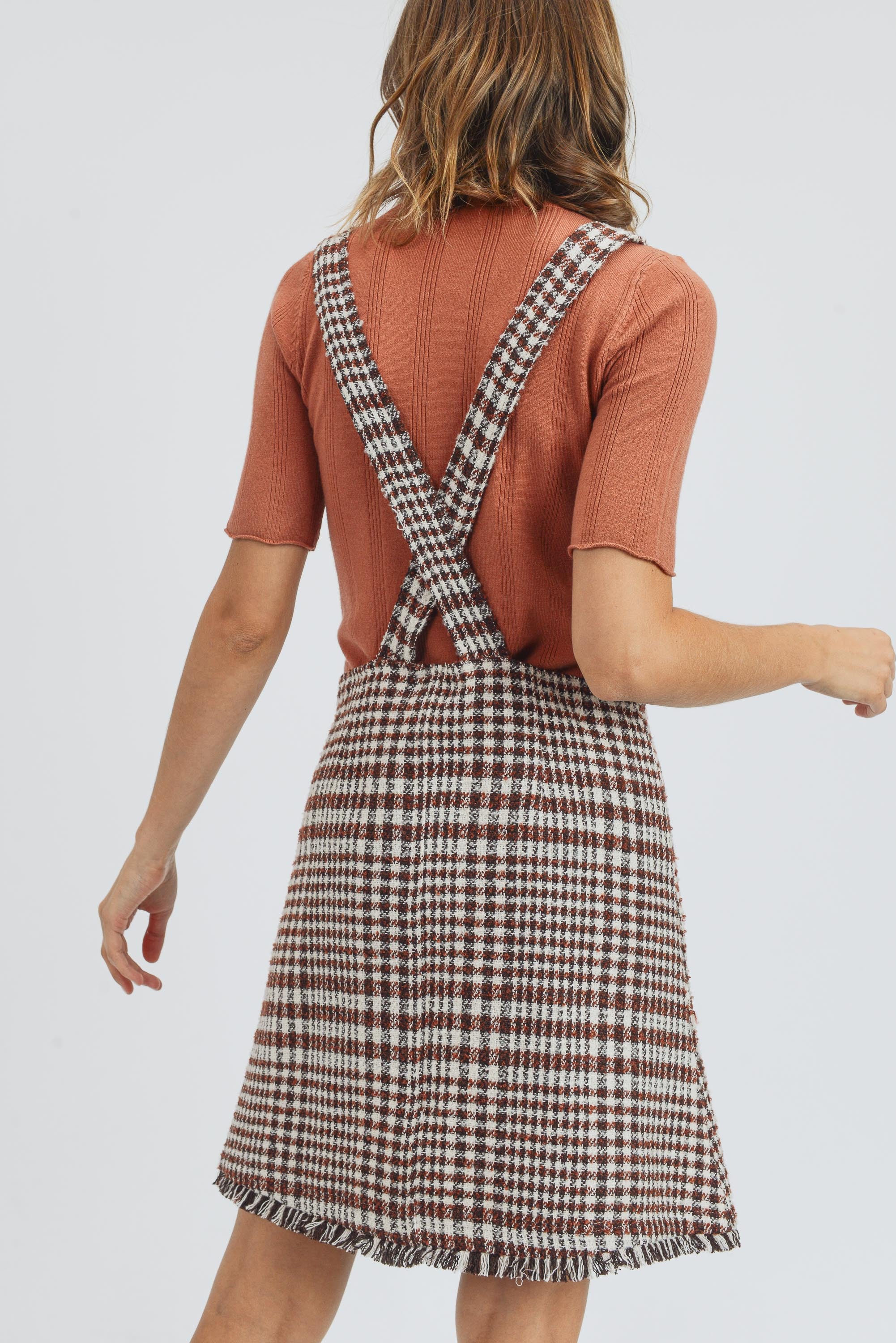 Jumper Plaid Overall Dress Jumpsuit - Plus Size